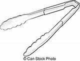Clipart Tongs Tong Kitchen Tool Clipground Serving sketch template