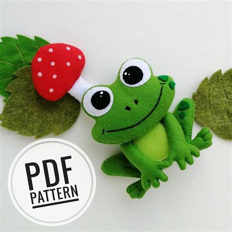 frog pattern   manufacturin felt toys format  etsy