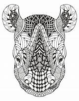 Rhino Zentangle Coloring Behance Head Stylized Pages Pencil Freehand Colouring Tattoo sketch template