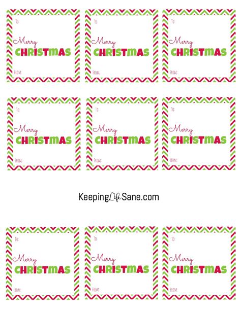 christmas gift tags printable squares keeping life sane
