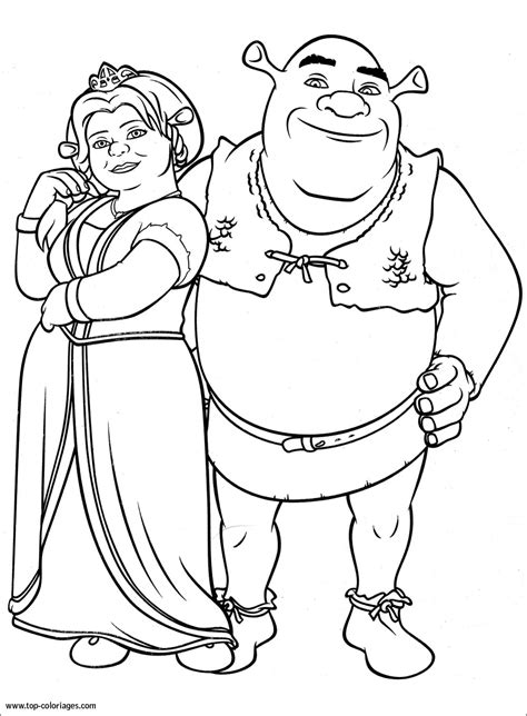 Coloriage Shrek Et Fiona