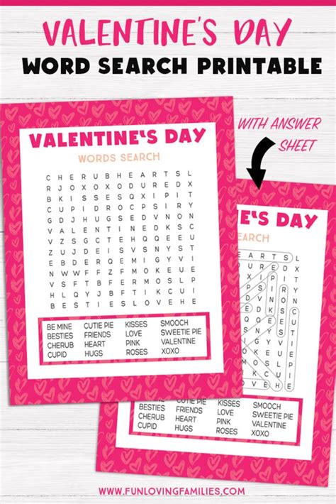 valentines day word search printable  fun loving families
