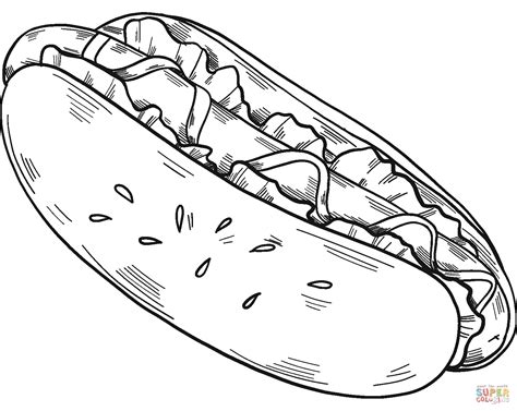 hot dog coloring page  printable coloring pages