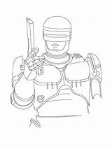 Robocop Coloring sketch template