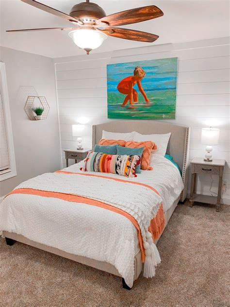 Teen Girl Bedroom Preppy Beachy Colorful Goals Blue Room Makeover