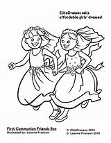 Coloring Pages Friend Girls Girl Flower Communion Printable First Print Color Dresses Guadalupe Dress Virgen Getcolorings Kids Getdrawings Drawing Fresh sketch template