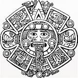 Aztec Calendar Coloring sketch template