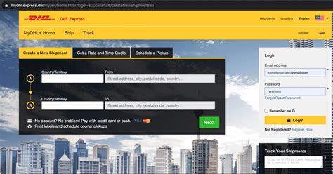 pengurusan order menggunakan dhl express