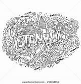 Istanbul Pages Coloring Stock Shutterstock Colouring Doodle Hand Vector sketch template