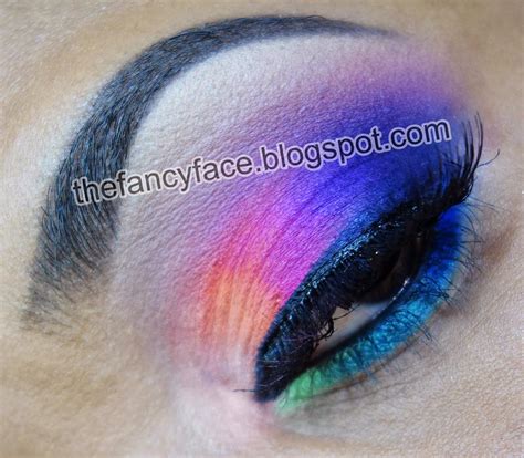 the fancy face makeup look electric neon brights w the