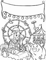 Coloring Pages Carnival Fair Roller Coaster State Food Color Clown Games Printable Tricycle Riding Getcolorings Drawing Getdrawings Tocolor Rated sketch template