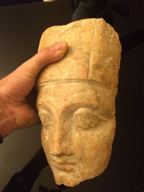 Egyptian Protome Head Of Goddess Neith From Memphis