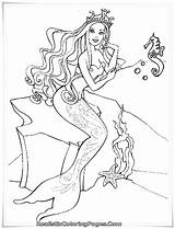 Barbie Mermaid Princess Printable Coloring Sheet Tale Kids Pages Realistic Girl Titan Posted sketch template