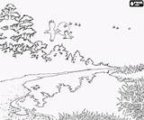 Coloring Shore Para Colorear Pintar Agua Paisajes River Imagenes Rio Landscape Imprimir Dibujos Water Las Designlooter Landscapes Pages 250px 85kb sketch template