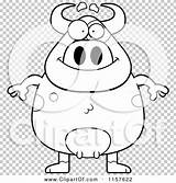 Upright Plump Cow Outlined Thoman Cory sketch template