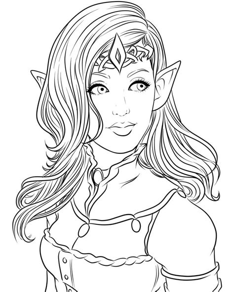 pin  christine stephens  adult coloring pages elven queen