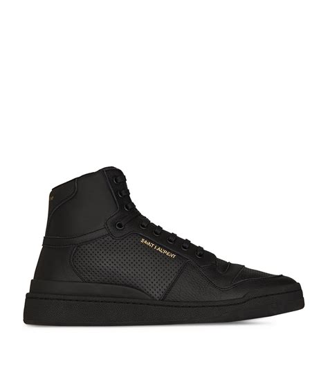 leather mid top sneakers