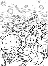 Cloudy Chance Meatballs Coloring Pages Para Activities Printable Choose Board Pintar Lluvia sketch template