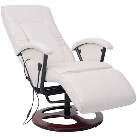 White Shiatsu Massage Chair White Medium Density