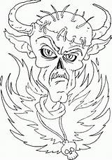 Coloring Devil Pages Halloween Kids Horned Fiery Mom Finished Odd Dr sketch template