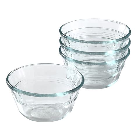 pyrex bakeware clear custard cups set of 4 6 ounce new free