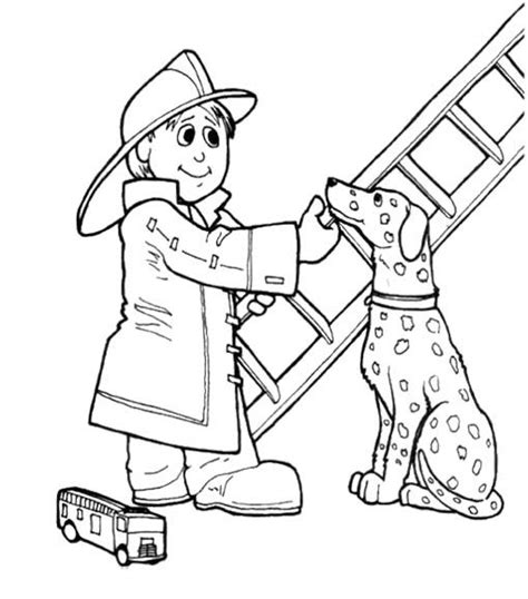 printable fireman  dog ferociously coloring page  kids dog