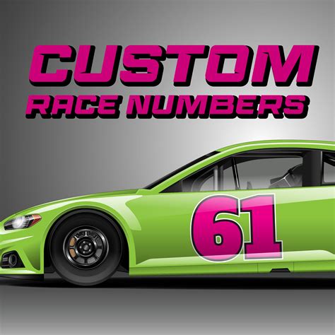 set   custom race numbers custom number decals racing etsy