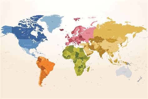 world map  countries  color