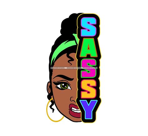 afro sassy woman svg melanin popping half face quotes