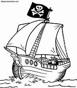 Colorear Barco Pirata Piratas Barcos sketch template