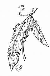 Tattoo Feather Drawing Indian Drawings Tattoos Deviantart Plumage Lineart Feathers Native American Coloring Flowers Jagua Plume Pages Sketches Choose Board sketch template