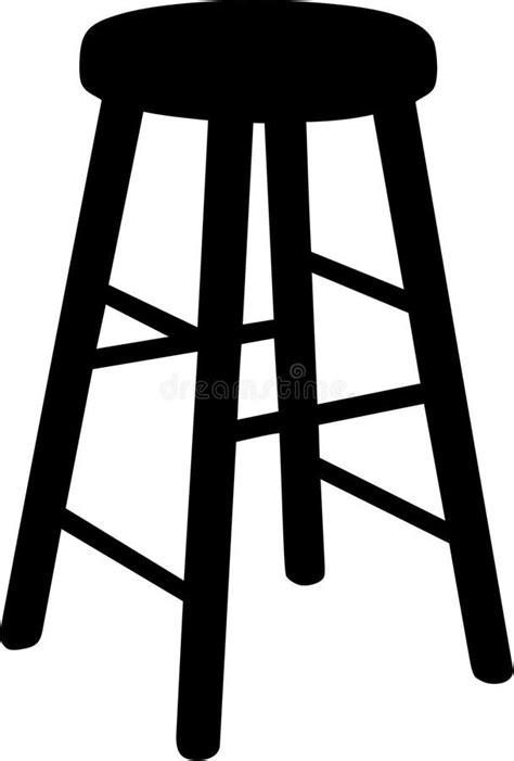 stool black  white illustration stock vector illustration  text
