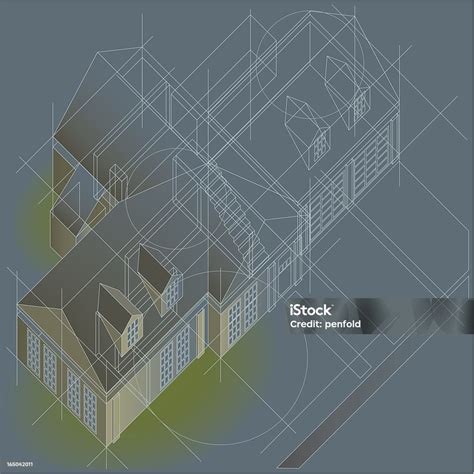 home plan oblique stock illustration  image  architecture blueprint business