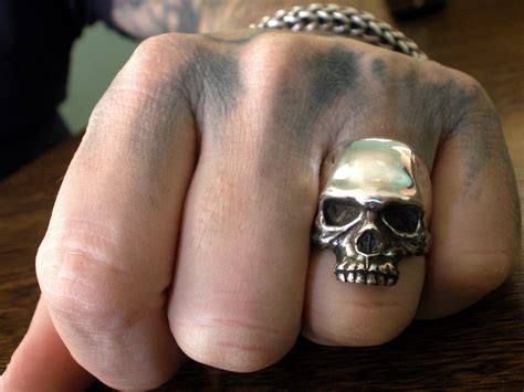 skull ring keith richards style skull ring sterling silver etsy