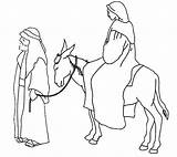 Mary Joseph Donkey Coloring Jesus Pages Bethlehem Birth Clipart Drawing Journey Expecting Bible Color Tocolor Drawings Lds Story Sunday Explore sketch template