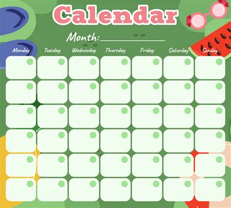 cute printable blank calendar     printablee