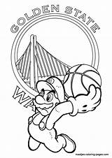 Coloring State Pages Golden Warriors Nba Mario Drawing Super Basketball Getdrawings sketch template