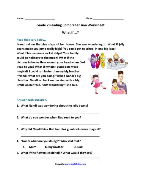 printable  grade reading comprehension worksheets  learning reading comprehension
