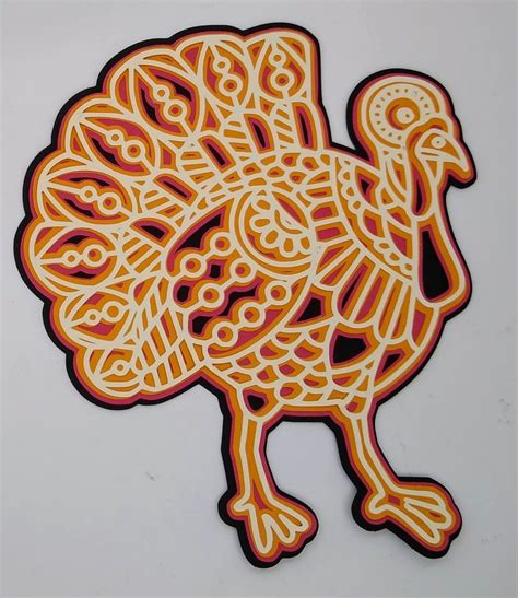 layered mandala turkey  thanksgiving  crazy cricut lady