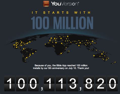 youversion bible app   million unique devices techpastors