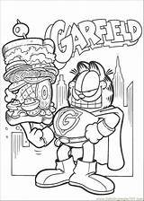 Garfield Coloring Pages Printable Super Color Cartoons sketch template