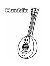 Coloring Mandolin Music Face Pages sketch template