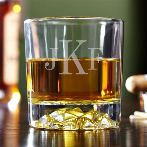 Classic Monogram Personalized Fairbanks Whiskey Glasses Etsy