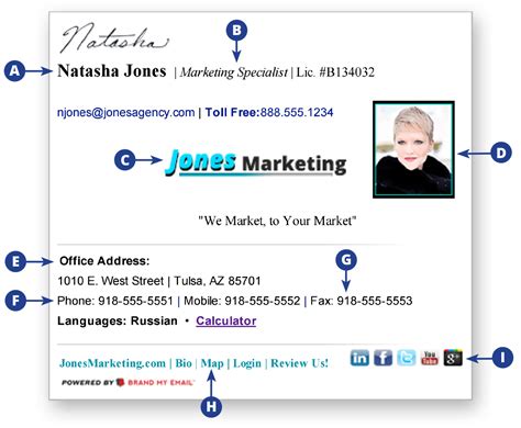 custom web based email signature brand  email