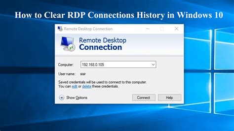 clear remote desktop connections history  rdp