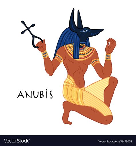 anubis in ancient egyptian god death royalty free vector