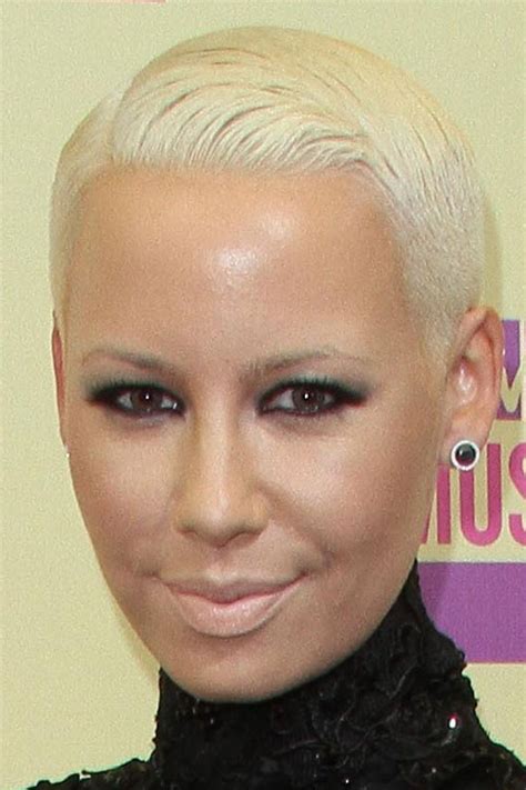 Amber Rose Straight Golden Blonde Slicked Back Hairstyle