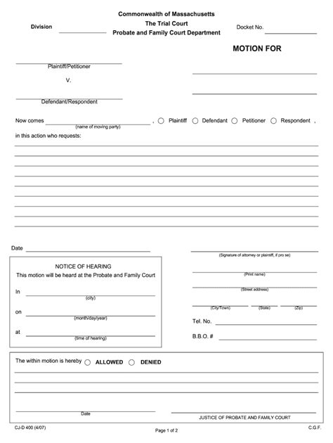 printable standard court motion forms   fill  sign