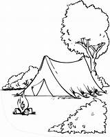 Kamperen Kleurplaten Campen Ausmalbild Malvorlage Tent Coloringhome sketch template