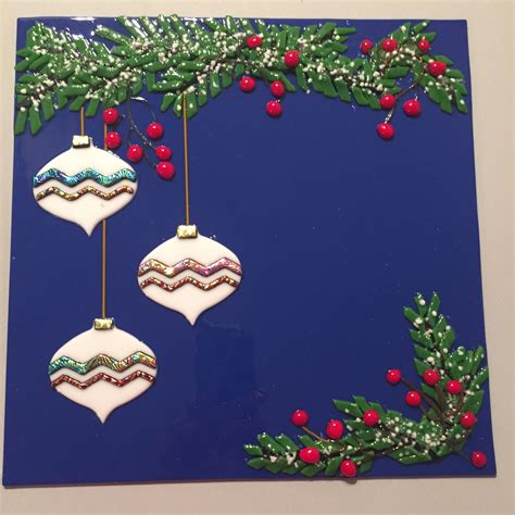 Work By Annie Dotzauer Christmas Ornament Plate Glass Christmas